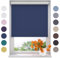 Radeco® Verdunkelungsrollo 120 x 190 cm blau, Größen von 40 bis 240 Breite, ohne Bohren möglich, Rollo wandmontage, Rollo 120 cm breit, Fenster rollos für innen, rollos für Fenster