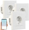 Luminea Home Control Elesion Steckdosen: 3er-Set WLAN-Unterputz-Steckdosen mit Verbrauch-Messung, App, 3.680 W (Smart-Steckdose Alexa, Smart-Home-Steckdose Alexa)