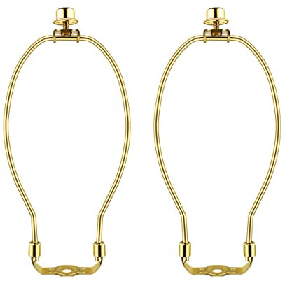 2 Stück 17,8 cm Lampenschirm-Harfenhalter, abnehmbare Lampenschirmhalterung, robuste DIY-Beleuchtung, Zubehör für Stehlampen und Tischendstücke, Halterung, Lichtfassung (poliertes Messing)