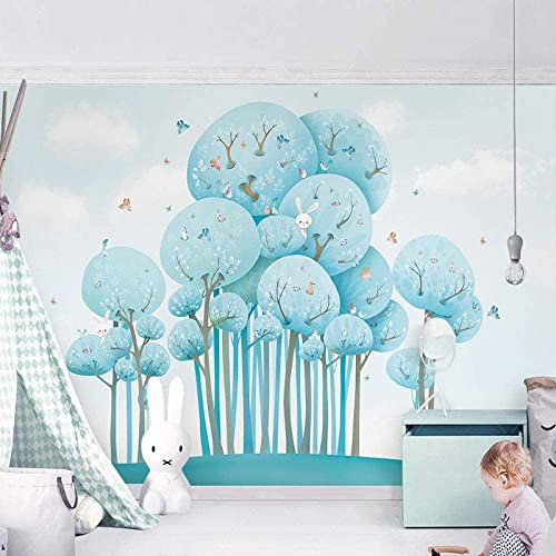 Papier Peint Animaux De La Forêt De Dessin Animé Papier Peint Papiers 3D Papier Décor À La Maison Papier Peint Mural Papiers Peints Pour Salon Chambre Murs Papier Peel And Stick Auto- 140(L)x70(H) cm
