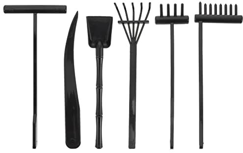 NUOBESTY 6st Sandrechen Steingartenrechen - Gartenharken Meditation Rechen Sandbox-Zen-rake-Tools Gartenzubehör Japanische Zen- Geschenke Strandrechen Für Sand Klein Blinddarm Mini Plastik