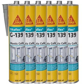 Lot de 6 mastic-colle à prise rapide SIKA Sikaflex G 139 - Gris béton - 300ml