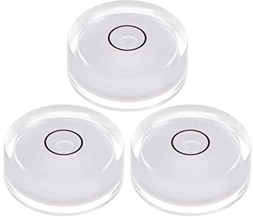 sourcing map 3pcs Round Bubble Spirit Levels 32x12mm Small Circular Bullseye Level for Leveling Camera Tripod Workshop Turntable, White