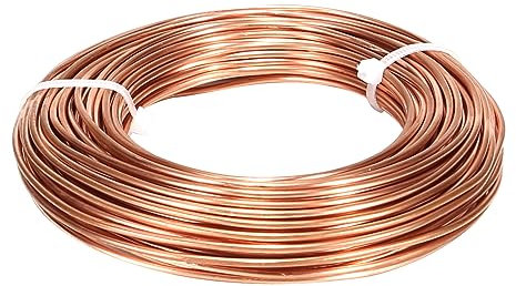 ibaofuing Alambre de cobre suave del 99,9%, calibre 8/3,25 mm de diámetro, 6 m, carrete de 1 libra, alambre de cobre puro para fabricación de joyas