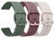 AK Pack 3 Watch Bands 20mm 22mm for Women Men, Replacement Straps Band for Smart Watch, soft skin-friendly silicone quick release, smart watch wristband (20mm, Starlight/Cactus/Violet Smoke)