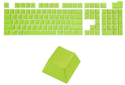 sourcing map 108 Keys Pudding Keycaps Set OEM Profile 60 Percent ABS for Mechanical Keyboard Layout, Green Double Shot