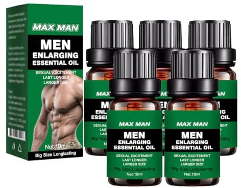 Männer Energie Massage Ätherisches Öl für Sex, Penis Vergrößerung Öl Peniswachstum Verdickung Öl Schwanz Flüssigkeit Verzögerung Leistung Boost Stärke (10ml) (5PCS)