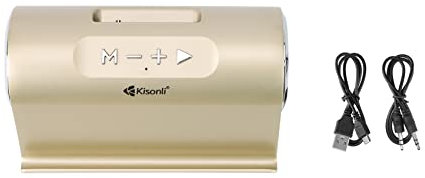 Koanhinn Wireless Bluetooth Speaker Mount with Lamp, Desktop Audio Card, U Disk, Subwoofer (Gold)