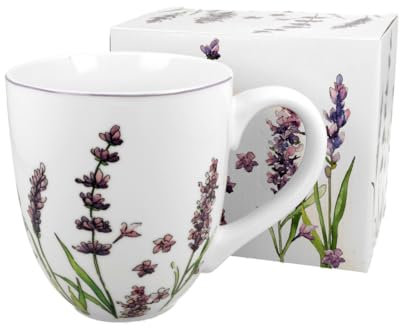 DUO FLORAL XXL Becher 1000 ml CLASSIC LAVENDER New Bone China Porzellan