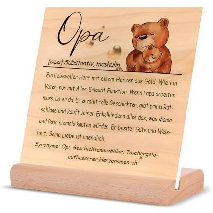 Opa Geschenk Geburtstag von Enkel/Enkelin, Handgemachte Holzschilder Heimat Dekoration, Opa Geburtstagsgeschenk Weihnachts Vatertag Geschenk