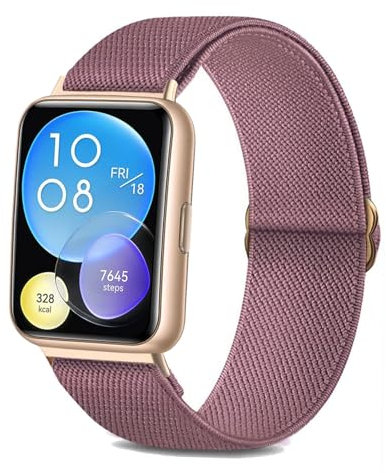 TUCOMO Elastische Nylon Armband Kompatibel mit Huawei Watch Fit 2 Active/Elegant/Classic,Loop Dehnbare Ersatzband für Huawei Watch Fit 2 Herren Damen
