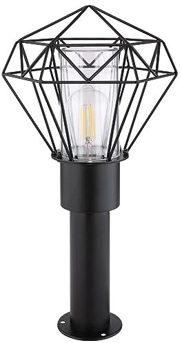 Globo Außenlampe Stehleuchte Wegelampe Terrassenleuchte Gartenlampe, Edelstahl schwarz Metall, spritzwassergeschützt, L 22,5 cm
