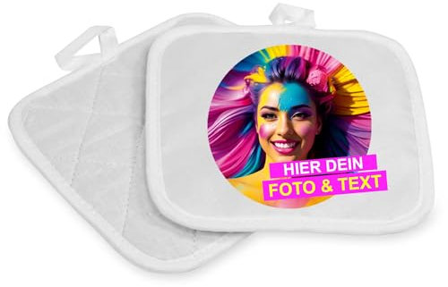 Kiwistar - Topflappen 17x17cm - Weiß - selbst gestalten - Foto - Wunschtext - individuell Bedruckt - Polyester - personalisiert - Geschenkidee - Dekoration - Topfhalter