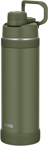 FJU-1000 KKI Bouteille d'eau isotherme pour le sport, 1 l, kaki, boucle de transport pratique, boisson directe, facile à nettoyer, avec bec amovible pour conserver le froid