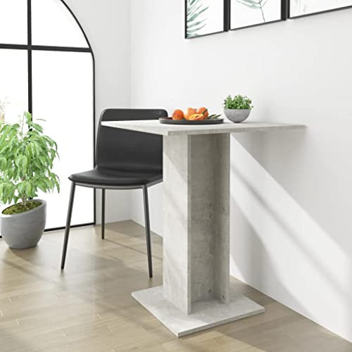 WEMYUFURN Bistrotisch Betongrau 60x60x75 cm Holzwerkstoff, Tisch für Mahlzeiten, Küchentisch, Esszimmertisch für Esszimmer und Küche