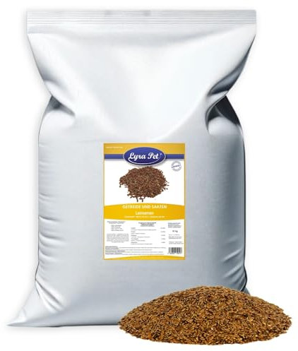 Lyra Pet® 20 kg Leinsamen | Reich an Omega-3-Fettsäuren, Ballaststoffen & Proteinen | Ergänzungsfutter für Wildvögel & Kleinnager | Nährstoffreiches, Ganzjähriges Vogelfutter | Ideal für Streufutter