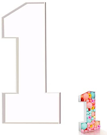CUCUFA Nummer 1Balloon Box 28,74 Zoll Dekorative Ballon Füllung KT Board Box Nummer Rahmenmodellierung Ballonbox (Nicht enthaltene Luftballons) Ballonrahmen