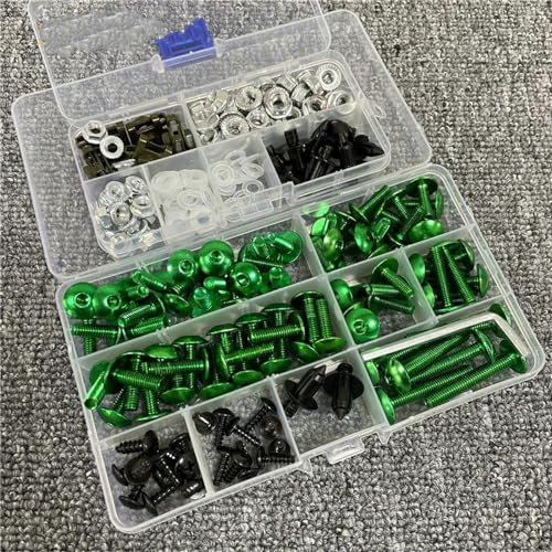 HDSNWG Werkzeugkasten Motorrad Windschutzscheibe Verkleidung Bolzen Mutter Schraube Verschluss Clip Für Xvs 650 1100 Für Aerox 50 155 Für Raptor 700 Ltz 400 Xmax300(Green)