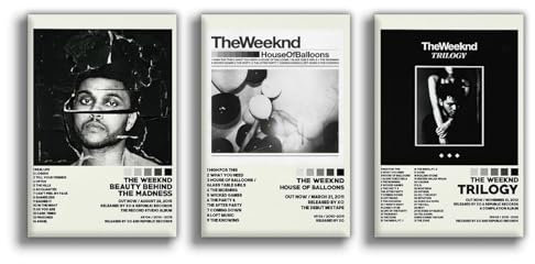 NebulaNova Set of 3 Canvas Album The Weeknd Leinwand Poster Schlafzimmer Dekoration Landschaft Büro Raumdekoration Geschenk Unframe-style 08x12inch(20x30cm)