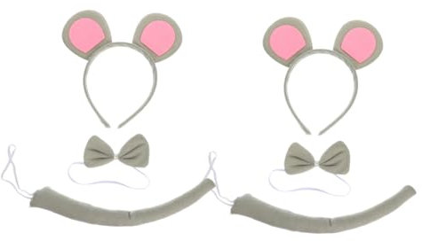 GALPADA 6 Sets Mouse Ear Headband Makeup Headband Rat Ears Adult Party Supplies Girl Headbands Rat Ear Tail Ears Headband Three Blind Costume Children Cosplay Accessories Rat Costume Adult