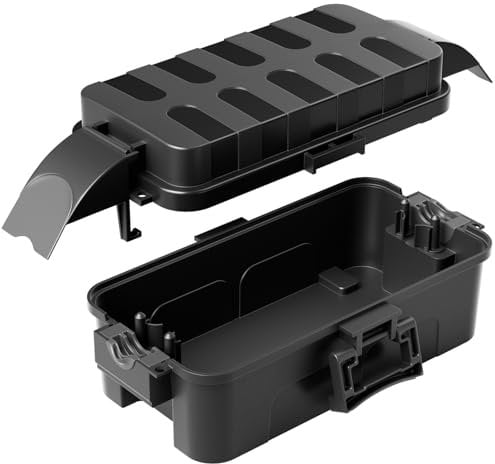 RESTMO Outdoor Electrical Box Waterproof with Detachable Covers, IP55 Waterproof Extension Cover for Plug, Halloween or Christmas Holiday Decorations,Weatherproof Connection Box, Black