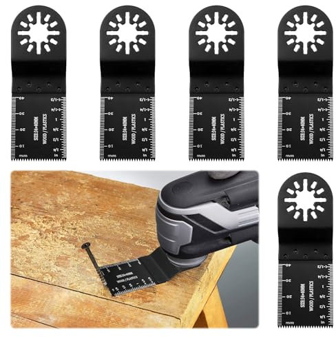 Multi Tool Blades,5 PCS Multitool Blades,34mm Oscillating Saw Blades,Multitool Blades,Multi Tool Blades for Bosch Fein Milwaukee Ryobi Einhell Hitachi Metabo