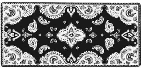 Tapis sous Main Bureau Bohême,Tapis de Souris Noir XXL 600x300x3 mm,Tapis de Souris Gamer Bords Surpiqués,Tapis de Bureau avec Base Anti-Dérapage,Mouse Pad Imperméable Lavable,Cadeaux Hommes-X1791
