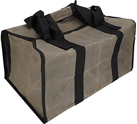 Locadence Log Tote Bag Carrier, Water Resistent Wax Canvas Fireplace Firewood Holder, Portable Firewood Carrier Bag with Handle for Indoor Fireplace Hearth