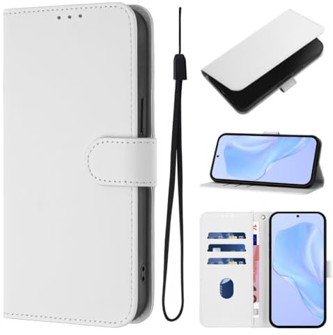 Lederhülle für Oneplus Nord CE4 lite 5G Flip Hülle Wallet Case, Oneplus Nord CE4 lite 5G Handyhülle PU Leder Tasche Case Kartensteckplätzen Schutzhülle Kompatibel mit Oneplus Nord CE4 lite 5G weiß