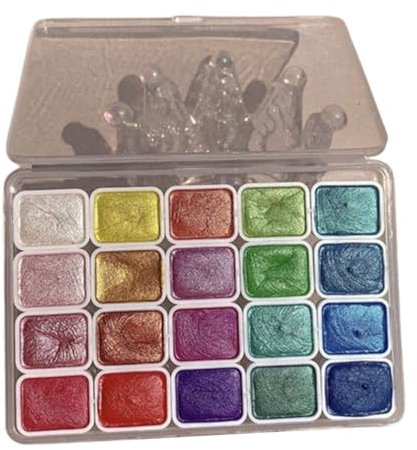 Ysaca Ensemble de peinture aquarelle métallique à 20 couleurs changeantes, peinture aquarelle changeante pour peinture d'art et d'artisanat (A)