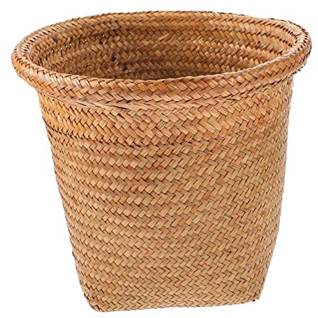 ANDRESLAD Papelera De Tejida Papelera De Ratán Decorativa Práctica Para El Hogar Y La Oficina
