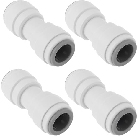 SG Store 4pcs 12mm Straight Push Fit Pipe Water Connector Straight Coupling 12mm Peplace Part PM0412E WS1204 for Water Pipe Connection White