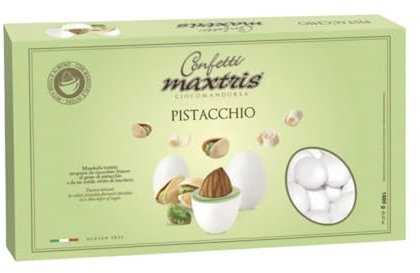 Doni Bomboniere Confezione 1Kg Confetti Gusto Pistacchio con Mandorla Ricoperta per Matrimonio Nascita Compleanno Anniversario 25 50 Laurea Segnaposto Confettate Made in Italy