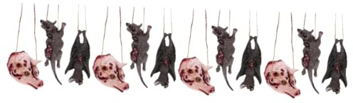 BESTOYARD 4 Ensembles Décoration Intérieure Hé Décorations d'halloween Chauves-Souris Faux Mignon Décoration De Plafond d'halloween Araignée Géante d'halloween Pendaison Vinyle 3 Pièces * 4