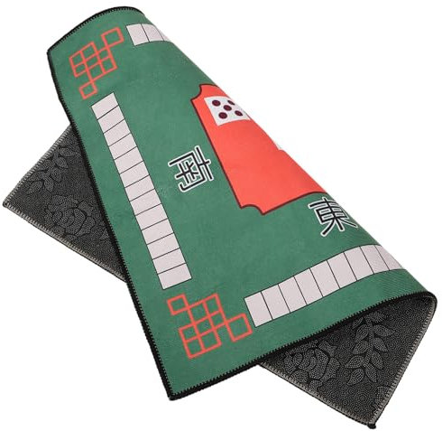 Yardwe rutschfeste Mahjong Matte für Tisch mit Geräuschdämpfung und Schutzfunktion Grüne Spielematte für Mahjong und Chips Spiele