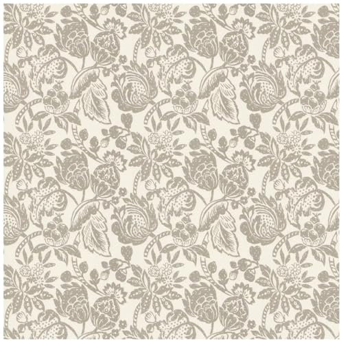 YöL Vintage Floral Non-Woven Wallpaper - Gold Metallic and Ivory - Botanical Pattern - Wall Decor - Stylish Living Room Bedroom - Paste The Wall - Durable Non-Woven Material Breathable Quality