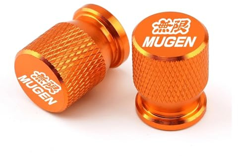 Reifenventilkappen Für Mugen Civic Accord 7 Typ R FN2 FK8 Fit Jazz RS CRX Motorrad Staubschutz CNC Aluminium Reifenventilkappe(Orange)