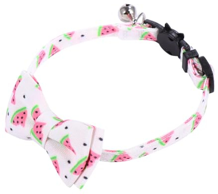 Stoff Verstellbares Katzenhalsband mit Fruchtmuster und Glöckchen