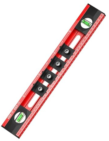 Elektriker Wasserwaage Mit Bohrschablone, Wasserwaage/Wasserwage Für Steckdosen Installation, Präzise Bohrhilfe Mit 4 Positionierblöcken, Aluminium 40 cm