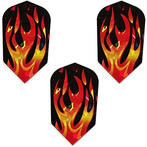Art Attack 9 Pack Harrows Hologram Great Ball of Fire Flames 75 Micron Strong Slim Dart Flights