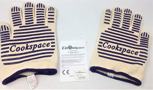 CookSpace (TM) Pair of Silicone Heat Flame Fire Resistant Oven Gloves