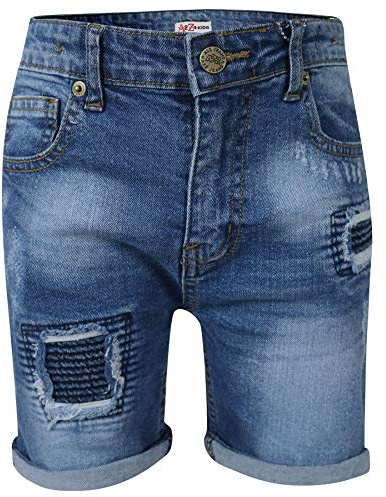 A2Z 4 Kids Boys Ripped Denim Shorts Comfort Stretch Skinny Jeans Pants Trousers Lightweight Trendy Summer Boys Ages 5-13 Years