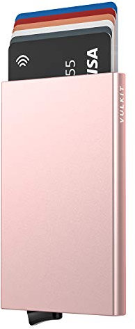 VULKIT Men's or Women's Automatic Metal Credit Card Holder Pop Up Credit Card Holder RFID Blocking