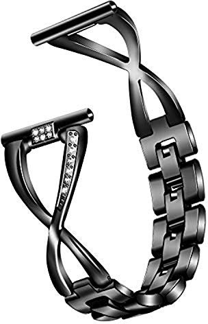 Ruentech Kompatibel mit Fossil Gen 4 Q Venture Hr Armband Bands Ersatz Edelstahl Armbänder Kompatibel mit Fossil Gen 4 Q Venture Hr Damen Armbands Metall (Black)
