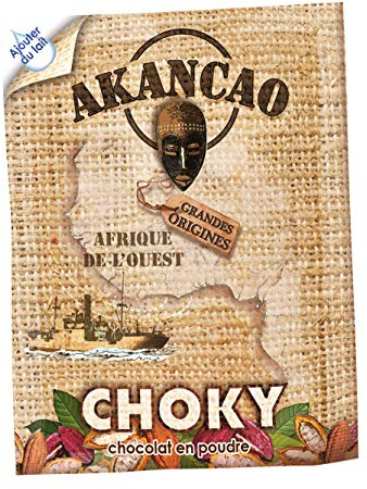 Akancao - Choky Non Lacté - Chocolat chaud - Cacao en poudre - Intense - Boisson chaude - Origine Afrique de l'ouest - 100 Doses