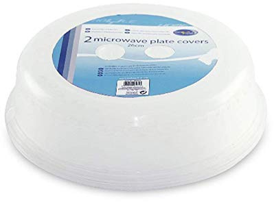 2 X Home Set of 2 Plastic Microwavable Plate Covers 26cm
