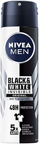 NIVEA MEN Black & White Invisible Original Deo Spray (150ml), Deo Antitranspirant mit Anti-Flecken-Formel, Deodorant mit 48h Schutz pflegt die Haut