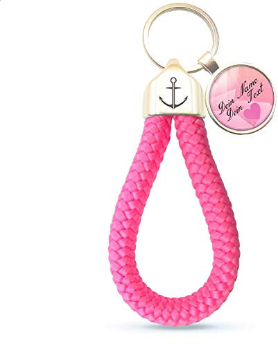 MeLifestyle Schlüsselanhänger aus Segelseil Paracord für die Arbeit Auto Haus und Privat Atlantic Neon Pink