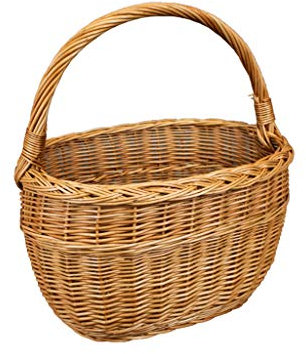 Weidenkorb, Einkaufskorb, Obst- oder Gemüsekorb, Pilzkorb, Picknickkorb 40 x 26 / H 23/42 cm