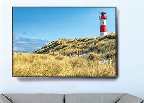 VFV Folien- und Werbetechnik Keilrahmenbild - Leuchtturm - Moderne Wandbilder Leinwandbilder als Wanddekoration Wohnzimmer Deko (B 180cm x H 60 cm)